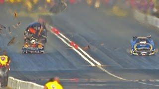 Alexis DeJoria Funny Car engine explodes in Seattle #NHRA