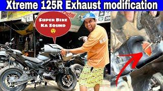 Super Bike Sound Finally Exhaust ￼Modification   Hero Xtreme 125R Silencer Modification ️