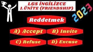 8.SINIF İNGİLİZCE 1.ÜNİTE KELİMELERİ 2022-2023  FRIENDSHIP  KELİME TESTİ