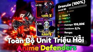 TOÀN BỘ UNIT TRIỆU HỒI SAU UPDATE 7 ANIME DEFENDERS