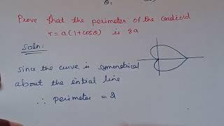 length of curve in polar form # perimeter of the cardioid # integral calculus