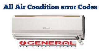 How 0to O General air conditioner all error codes and solutionO General ac error codes #repair