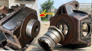 How Repaired a Broken Hitachi Excavator wheel Spindle with a Magical process By Completely task…