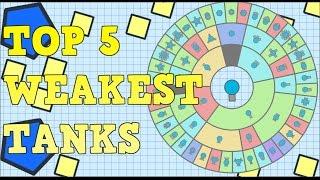 TOP 5 WEAKEST  USELESS TANKS  Diep.io