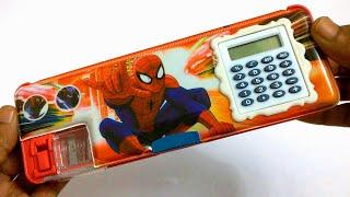 Spiderman Theme Pencil Case With Calculator