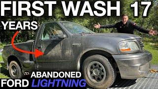 First Wash in 17 Years Abandoned Ford Lightning Disgusting Detail Restoration. Will it Run?