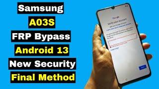 Samsung A03S FRP Bypass New Security Android 13  Samsung A03S FRP Google Account Unlock  Free Tool