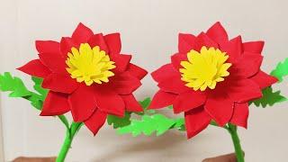 How to make beautiful flowers with craft paper3D paper flower for kidseasy paper flowerhome decor