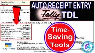 Auto Receipt TDL Tally  Auto Receipt in Tally Prime  Receipt entry in Tally Prime