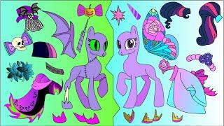 MLP Zombies vs Fairies Ponies-My litte pony  Grand Galloping Gala Dress up party  Paper  Dolls Craft