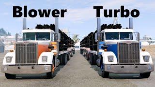 Supercharged vs Turbo Loaded Semi Trucks BeamNG. Drive