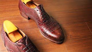 Making HANDMADE Oxford Shoes with Hand-Dyed Leather  ASMR