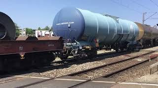 Mixed Freight Train DB Cargo Meets LKW Walter Train ECCO Rail at Venlo the Netherlands 26.5.23 