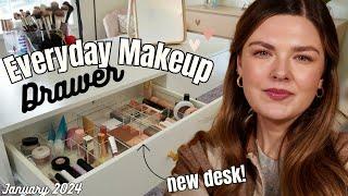 Everyday Makeup Drawer GRWM & New Set Up January 2024