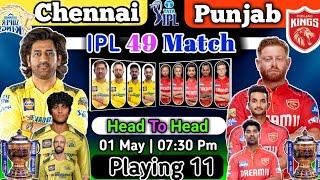IPL 2024 Match 49  Chennai vs Punjab Details & Playing 11  CSK vs PBKS IPL 2024  PBKS vs CSK 2024