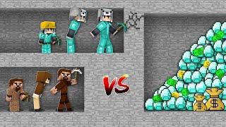 FAKİR AİLE VS ZENGİN AİLE MADEN YARIŞMASI  - Minecraft