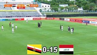 ملخص مباراة العراق بروناي 15-0.مهرجان اهداف