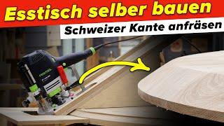 Schweizer Kante an runde Tischplatte anfräsen #Schwierig  Esstisch bauen #5