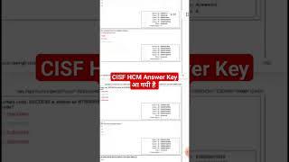 CISF HCM Tradesman Driver All Answer Key OUT #cisf #cisfhcm2023 #