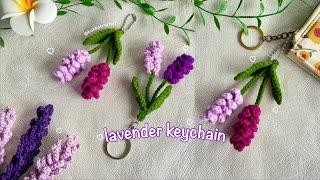 Crochet Lavender Keychain   Step by Step Tutorial Lavender Keychain Beginner-friendly 