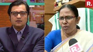 Arnab Goswami Confronts Kerala Minister KK Shailaja Over Attack On Republic TVs Crew