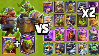 GOBLIN MACHINE and DEMOLISHER vs ALL CARDS x2  NEW CARDS  Clash Royale