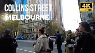 Melbourne Walking Tour in Autumn  Australia Walk In The City  4K