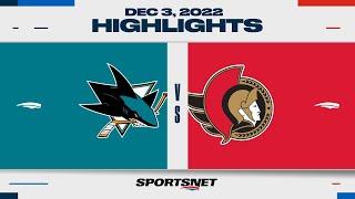 NHL Highlights  Sharks vs. Senators - December 3 2022