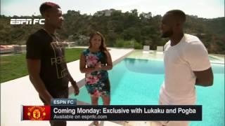 Pogba pushes ESPN reporter into pool 