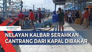 Nelayan Serahkan Barang Bukti Cantrang dari Dua Kapal yang Dibakar