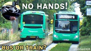 Self-Steering Buses on Train Tracks  Cambridgeshire Guided Busway Worlds Longest