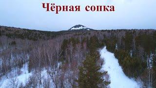 Гора Чёрная сопка Каратаг. Потухший вулкан вблизи города Красноярск.