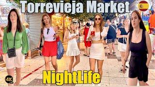  4K Torrevieja Spain Nightlife  Spain 4K  Walking Tour 2023   Costa Blanca Nightlife Market