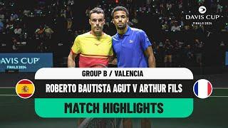 Roberto Bautista Agut v Arthur Fils  Spain v France Davis Cup 2024 Finals Group Stage