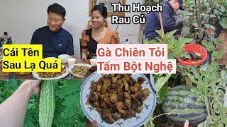 732# Có Mấy Trái Dưa Hấu Chín Đợi Mẹ Chồng Về Cùng Ăn Tự Chế Biến Món Gà Chiên Tỏi Tẩm Bột Nghệ