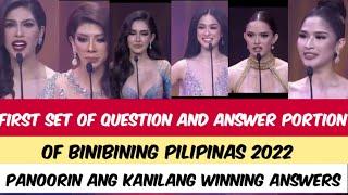 QUESTION AND ANSWER PORTION OF BINIBINING PILIPINAS 2022 FIRST SET OF CANDIDATES 