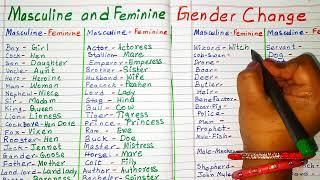 Masculine and Feminine  Masculine Feminine  Masculine Gender  Feminine Gender  Gender Examples