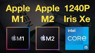 Apple M1 vs M2 vs i5 1240P Iris Xe iGPU Gaming Test