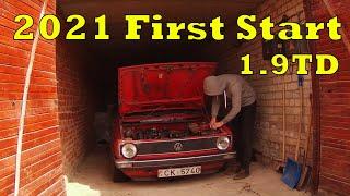 Cold Start after 5 months 1.9td VW Golf mk1 diesel Bad starter sound