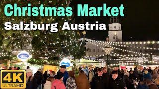 Salzburg Christmas Markets  4K Walking Tour