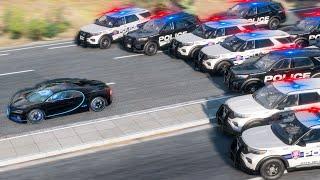 BUGATTI Chiron Heist  Escaping from the Police Chase - BeamNG.Drive