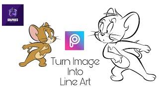 Turn Image into line ArtOutline Image - Using PicsArt  Graphics Designer