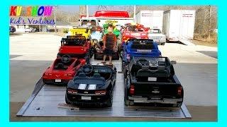 HUGE POWER WHEELS COLLECTIONS PART 2 Kid Loading All Of His Power Wheels Ride On Cars For Kids