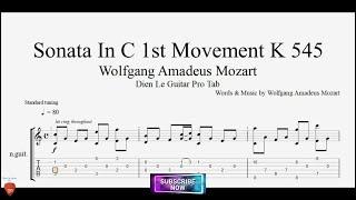 Sonata In C 1st Movement K 545 by Wolfgang Amadeus Mozart with Guitar Tutorial TABs