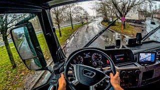 POV Truck Driver in Belgium  Bad weather rain day #trucks #truck #driver #pov #hgv