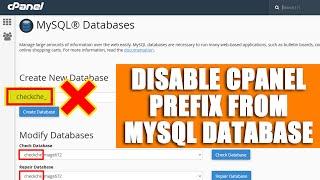 LIVE How to disable cPanel username prefix in database name and database users via WHM?