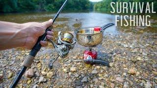 Eating ONLY What I Catch for 24 HOURS Survival Fishing *Freshwater*