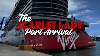 Arrival at Virgin Voyages Miami Port Scarlet Lady