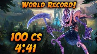 League of Legends Speedrun 100CS Category 441 S10 World Record