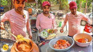 Biggest Matke Wala Bihari Style Champaran Handi Mutton Thali Making Rs. 300 Only l Noida Street Food